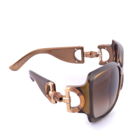 gucci sunglasses bamboo horsebit|gucci 61mm square sunglasses.